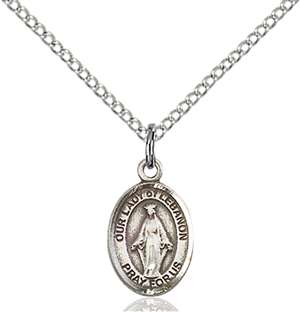 Our Lady of Lebanon Medal<br/>9229 Oval, Sterling Silver