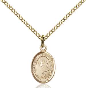 Footprints / Cross Medal<br/>9237 Oval, Gold Filled