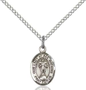Our Lady of All Nations Medal<br/>9242 Oval, Sterling Silver