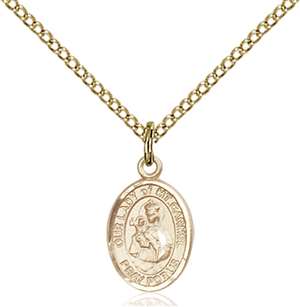Our Lady of Mount Carmel Medal<br/>9243 Oval, Gold Filled