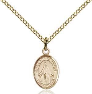 Our Lady of Peace Medal<br/>9245 Oval, Gold Filled
