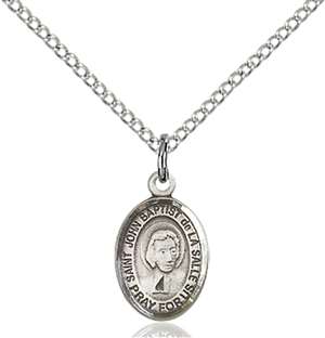St. John Baptist de La Salle Medal<br/>9262 Oval, Sterling Silver
