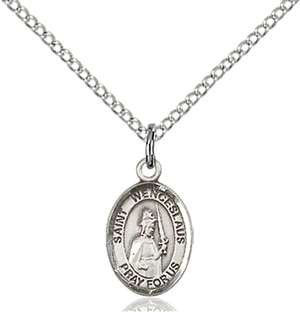 St. Wenceslaus Medal<br/>9273 Oval, Sterling Silver