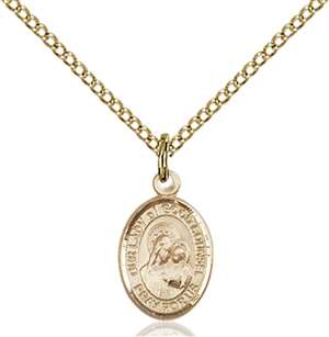 Our Lady of Good Counsel Medal<br/>9287 Oval, Gold Filled