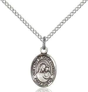 Our Lady of Good Counsel Medal<br/>9287 Oval, Sterling Silver