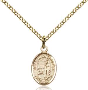 Our Lady of Lourdes Medal<br/>9288 Oval, Gold Filled