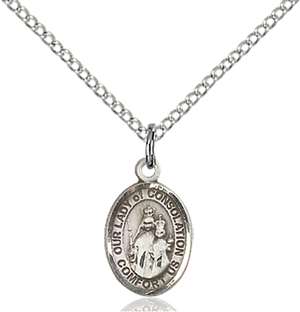 Our Lady of Consolation Medal<br/>9292 Oval, Sterling Silver