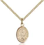 St. Lidwina of Schiedam Medal<br/>9297 Oval, Gold Filled