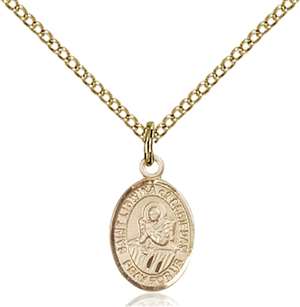 St. Lidwina of Schiedam Medal<br/>9297 Oval, Gold Filled