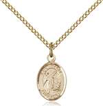 St. Fiacre Medal<br/>9298 Oval, Gold Filled