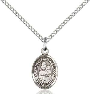 Our Lady of Prompt Succor Medal<br/>9299 Oval, Sterling Silver