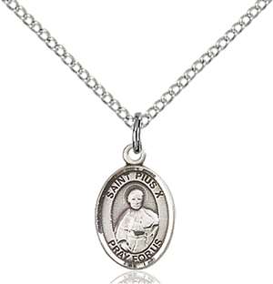 St. Pius X Medal<br/>9305 Oval, Sterling Silver