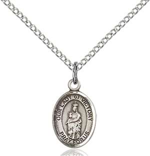 Our Lady of Victory Medal<br/>9306 Oval, Sterling Silver