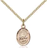 St. Rosalia Medal<br/>9309 Oval, Gold Filled