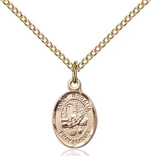 St. Rosalia Medal<br/>9309 Oval, Gold Filled