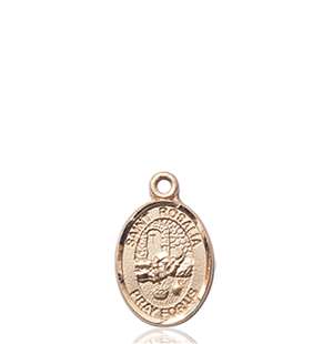 St. Rosalia Medal<br/>9309 Oval, 14kt Gold