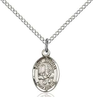 St. Rosalia Medal<br/>9309 Oval, Sterling Silver