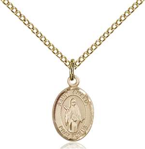 St. Amelia Medal<br/>9313 Oval, Gold Filled