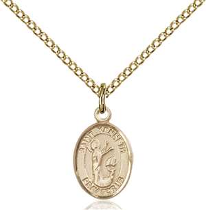 St. Kenneth Medal<br/>9332 Oval, Gold Filled