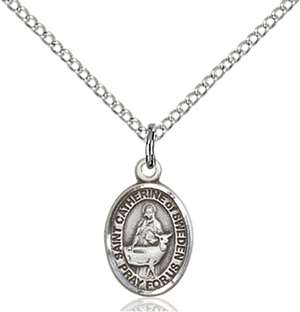 St. Catherine Of Sweden Medal<br/>9336 Oval, Sterling Silver