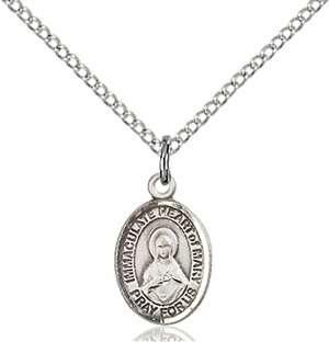 Immaculate Heart of Mary Medal<br/>9337 Oval, Sterling Silver