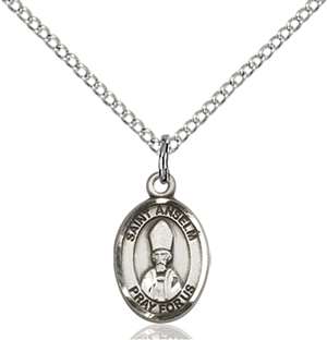 St. Anselm Of Canterbury Medal<br/>9342 Oval, Sterling Silver