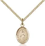 St. Catherine of Alexandria Medal<br/>9343 Oval, Gold Filled