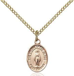 Virgin Of The Globe Medal<br/>9345 Oval, Gold Filled