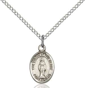 Virgin Of The Globe Medal<br/>9345 Oval, Sterling Silver