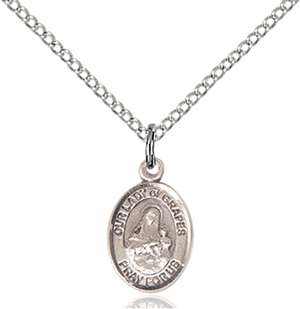 Our Lady Of Grapes Medal<br/>9347 Oval, Sterling Silver