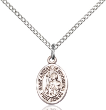 St. Adrian Of Nicomedia Medal<br/>9353 Oval, Sterling Silver