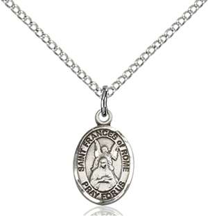St. Frances Of Rome Medal<br/>9365 Oval, Sterling Silver