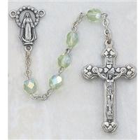 08 AUGUST ROSARY 6MM AURORA BOREALIS PERIDOT