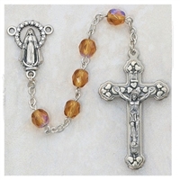 11 NOVEMBER ROSARY 6MM AURORA BOREALIS TOPAZ