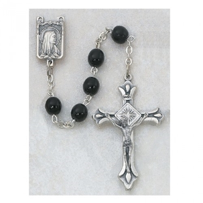 6MM BLACK GLASS ROSARY