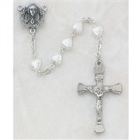 6X6MM PEARL HEART ROSARY