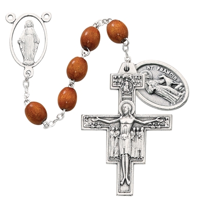 7 DECADE FRANCISCAN WOOD ROSARY