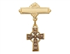 GOLD/STERLING SILVER CELTIC CROSS BABY PIN