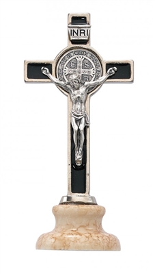4" BLACK STANDING ST. BENEDICT CRUCIFIX