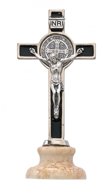 4" BLACK STANDING ST. BENEDICT CRUCIFIX