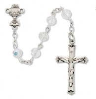 STERLING SILVER 6MM CRYSTAL COMMUNION ROSARY