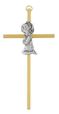 6" BRASS GIRL CROSS