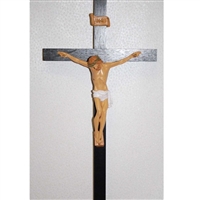 15" BLACK CRUCIFIX, RESIN CORP