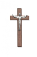 7" WALNUT RISEN CRUCIFIX