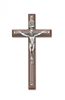 8" WALNUT W/BLACK OVERLAY CRUCIFIX