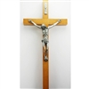 10" WALNUT CRUCIFIX SIL CORPUS