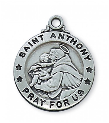 ANTIQUE SIL ST ANTHONY 20"CHAIN &B