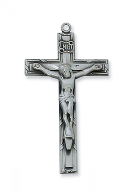 ANTIQUE SIL CRUCIFIX 24"" CHAIN & BOX