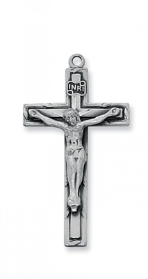 ANTIQUE SIL CRUCIFIX 18"" CHAIN & BOX