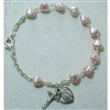 6 1/2" PINK HEART BRACELET